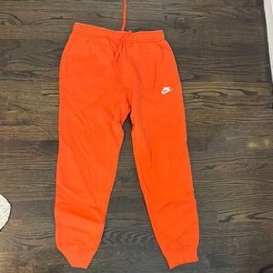 Nike Orange Joggers Elastic Cuffs Athletic Wear